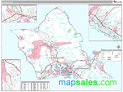 Honolulu Metro Area Wall Map