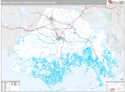 Houma-Thibodaux Metro Area Wall Map