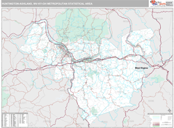 Huntington-Ashland Metro Area Wall Map