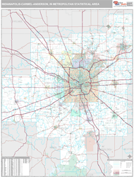 Indianapolis-Carmel-Anderson Metro Area Wall Map