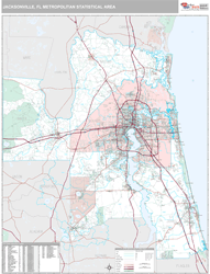 Jacksonville Metro Area Wall Map