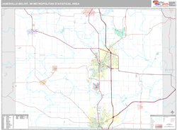 Janesville-Beloit Metro Area Wall Map