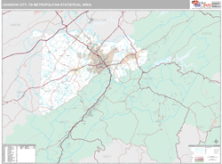 Johnson City Metro Area Wall Map