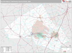 Killeen-Temple Metro Area Wall Map