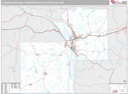 La Crosse-Onalaska Metro Area Wall Map