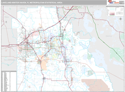 Lakeland-Winter Haven Metro Area Wall Map