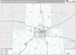 Lansing-East Lansing Metro Area Wall Map