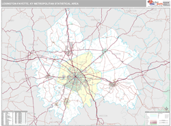 Lexington-Fayette Metro Area Wall Map