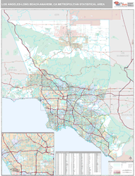 Los Angeles-Long Beach-Anaheim Metro Area Wall Map