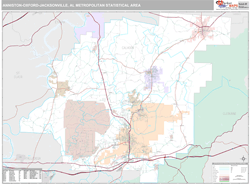 Anniston-Oxford-Jacksonville Metro Area Wall Map