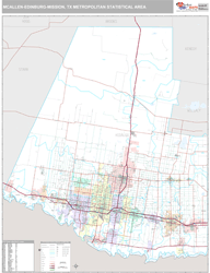 McAllen-Edinburg-Mission Metro Area Wall Map