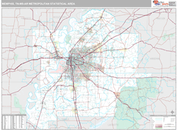 Memphis Metro Area Wall Map