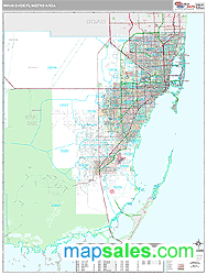 Miami Metro Area Wall Map