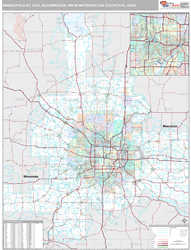 Minneapolis-St. Paul-Bloomington Metro Area Wall Map