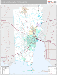 Mobile Metro Area Wall Map