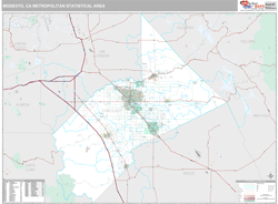 Modesto Metro Area Wall Map