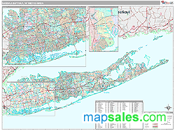 Nassau-Suffolk Metro Area Wall Map