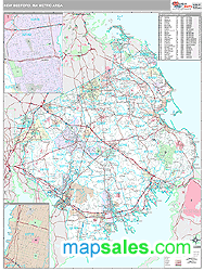 New Bedford Metro Area Wall Map