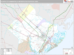 Atlantic City-Hammonton Metro Area Wall Map