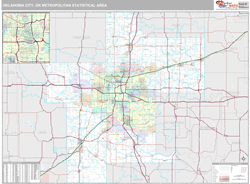 Oklahoma City Metro Area Wall Map