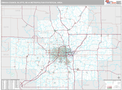 Omaha-Council Bluffs Metro Area Wall Map