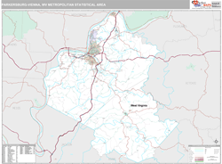 Parkersburg-Vienna Metro Area Wall Map