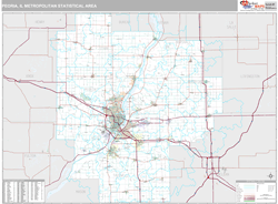 Peoria Metro Area Wall Map