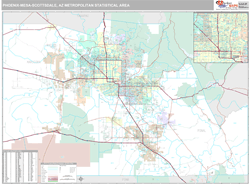 Phoenix-Mesa-Scottsdale Metro Area Wall Map