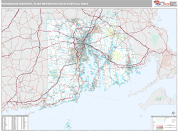 Providence-Warwick Metro Area Wall Map