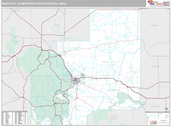 Rapid City Metro Area Wall Map