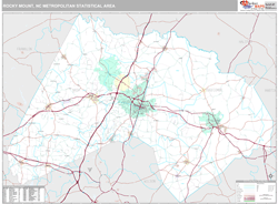 Rocky Mount Metro Area Wall Map