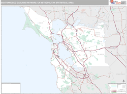 San Francisco-Oakland-Hayward Metro Area Wall Map