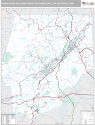 Scranton-Wilkes-Barre-Hazleton Metro Area Wall Map