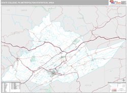 State College Metro Area Wall Map
