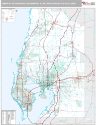 Tampa-St Petersburg-Clearwater Metro Area Wall Map