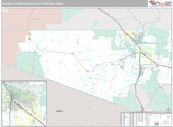 Tucson Metro Area Wall Map