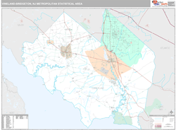 Vineland-Bridgeton Metro Area Wall Map