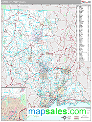 Waterbury Metro Area Wall Map