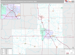 Waterloo-Cedar Falls Metro Area Wall Map