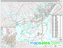 Wilmington-Newark Metro Area Wall Map