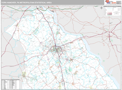 York-Hanover Metro Area Wall Map