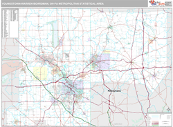 Youngstown-Warren-Boardman Metro Area Wall Map