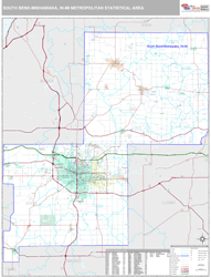 South Bend-Mishawaka Metro Area Wall Map