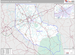 Spartanburg Metro Area Wall Map