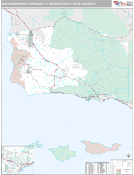 Santa Maria-Santa Barbara Metro Area Wall Map