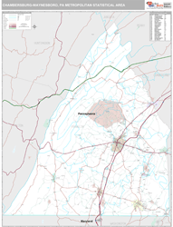 Chambersburg-Waynesboro Metro Area Wall Map