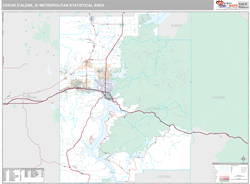 Coeur d'Alene Metro Area Wall Map