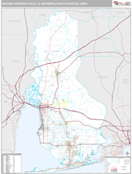 Daphne-Fairhope-Foley Metro Area Wall Map