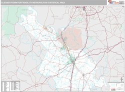 Elizabethtown-Fort Knox Metro Area Wall Map