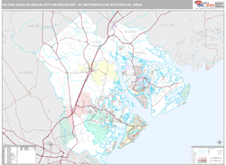 Hilton Head Island-Bluffton-Beaufort Metro Area Wall Map